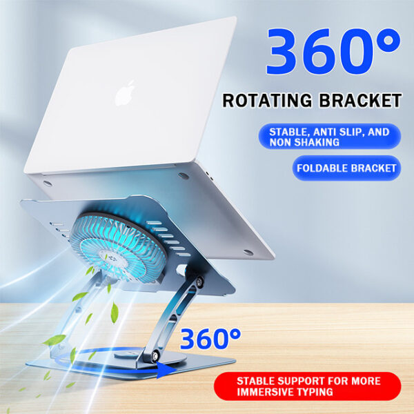 Glink ( NC72-BLACK ) Angle Adjustable 15.9-inch Aluminum Laptop Stand With Cooling Fan