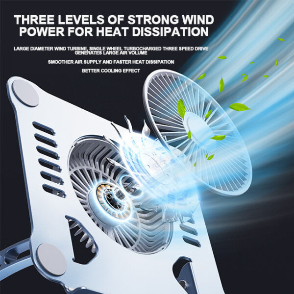 Glink ( NC72-BLACK ) Angle Adjustable 15.9-inch Aluminum Laptop Stand With Cooling Fan