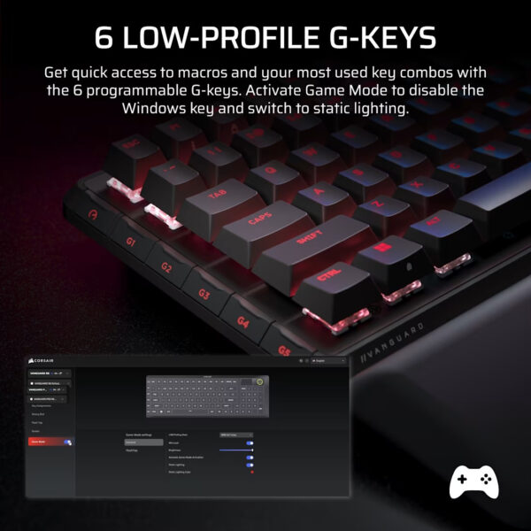 CORSAIR VANGUARD PRO 96 Magnetic Switch Gaming Keyboard, MGX Hyperdrive, Black