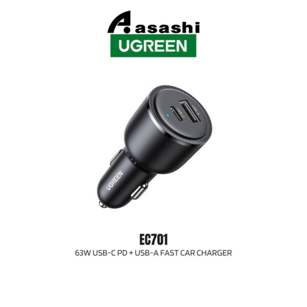 UGREEN 35023 63W USB-C PD + USB-A FAST CAR CHARGER