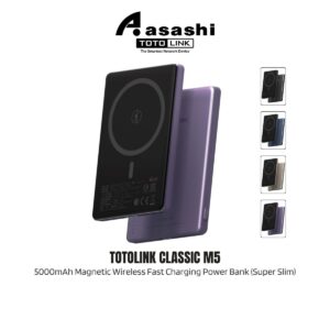 Totolink Classic M5 Totolink Classic M5 5000mAh Magnetic Wireless Fast Charging Power Bank (Super Slim)