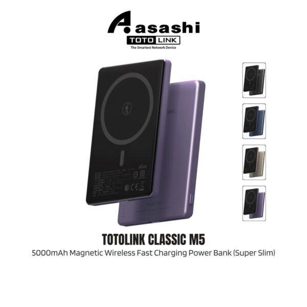 Totolink Classic M5 5000mAh Magnetic Wireless Fast Charging Power Bank (Super Slim)