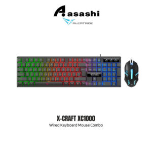 Alcatroz X-CRAFT XC1000 Wired Combo Keyboard Mouse with FX Effects Backlight Keyboard Mouse Combo [Free Mouse Pad]