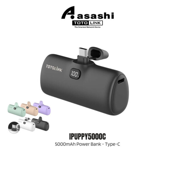 TOTOLINK iPuppy5000C 5000mAh Mini Digital Display Capsule Fast Charge Power Bank (Type-C)