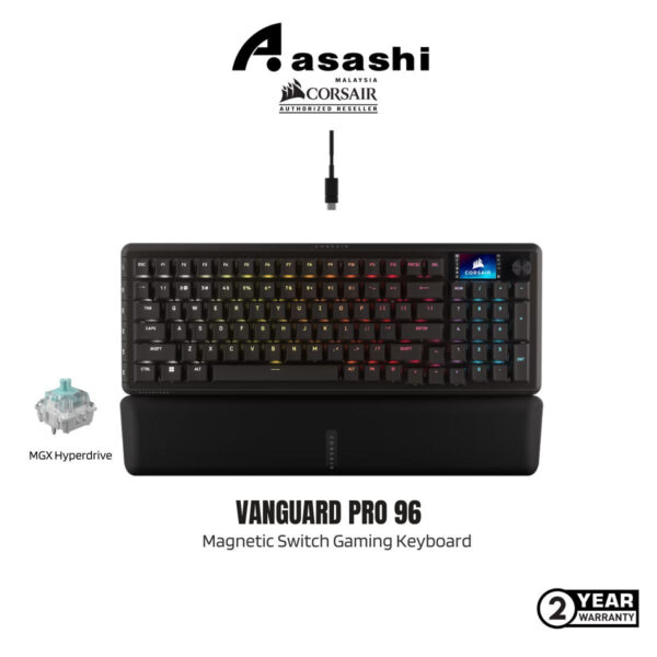 CORSAIR VANGUARD PRO 96 Magnetic Switch Gaming Keyboard, MGX Hyperdrive, Black