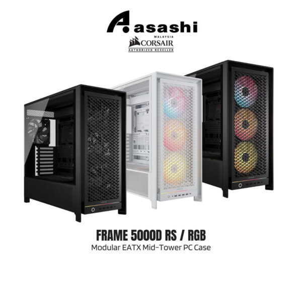 CORSAIR FRAME 5000D RS RGB Modular EATX Mid-Tower PC Case (RS140 x4)