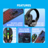 Alcatroz X-Craft Basecamp Wired 4-in-1 Combo 104 Keyboard/Gaming Mouse/Headset/Mousepad