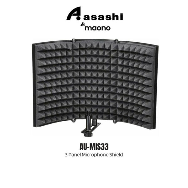 Maono AU-MIS33 3 Panel Microphone Shield for Panel Sound Absorbing Vocal Recording Dimension: 33*21*4.5CMFoam Thickness: 4CM