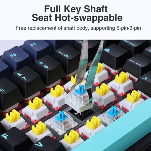 AULA F87 Gasket Mechanical Keyboard 87 Key RGB Tri-Mode Wired Bluetooth 2.4G Gasket Structure Hot-swap Gaming Keyboard
