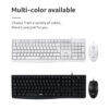 ACER EAK040 Wired Keyboard & Mouse Kit – English Version, Silent 3M Keypress, Anti-Skid Design, 1200 DPI, Durable UV Keycap Black / White