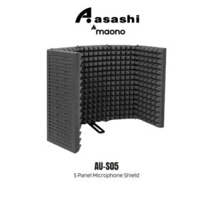 25507883ced7756fd402a31ebb4390e6.jpeg Maono AU-S05 5 Panel Microphone Shield for Panel Sound Absorbing Vocal Recording Dimension: 59*28*4.5CMFoam Thickness: 4CM