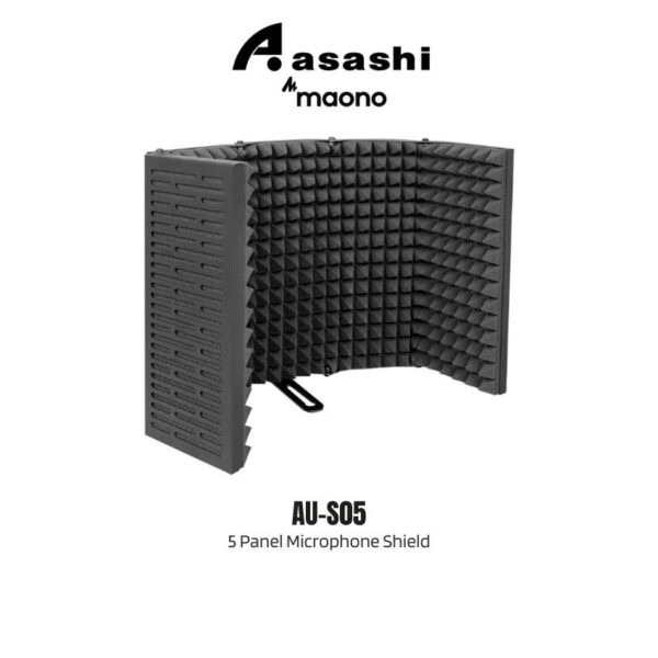 Maono AU-S05 5 Panel Microphone Shield for Panel Sound Absorbing Vocal Recording Dimension: 59*28*4.5CMFoam Thickness: 4CM