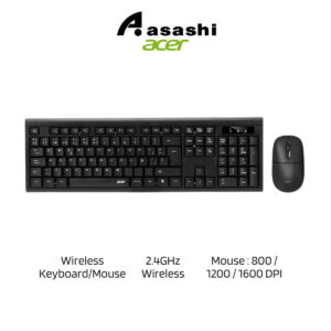 Acer OCC310 Wireless Keyboard & Mouse Kit – English Version, 2.4G Wireless, 3M Keypress, 1600 DPI, Office Combo