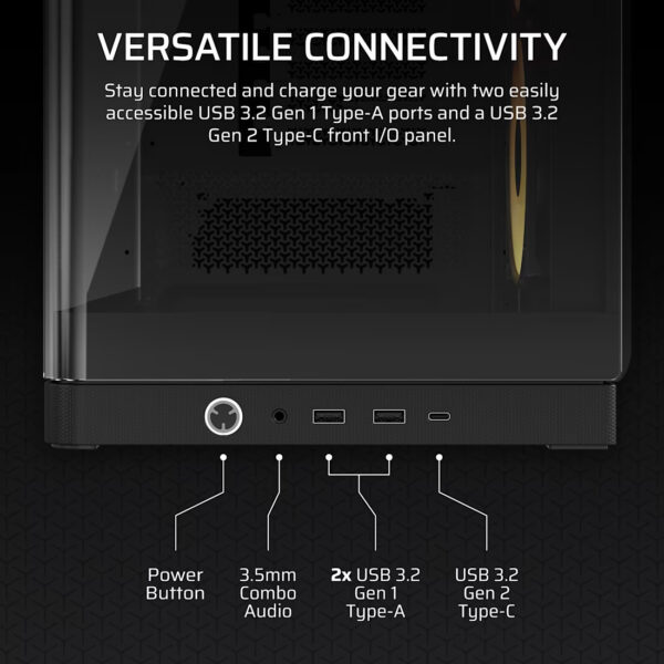 CORSAIR FRAME 4500X RS-R ARGB (Black/White) Panoramic Glass Mid-Tower PC Case (RS120R x3)
