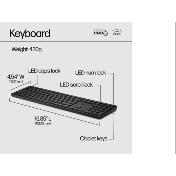 HP 650 Wireless Mouse and Keyboard Combo Low Profile Key, Programmable, Adjustable Tilt-1 Year Warranty 4R013AA 4R016AA