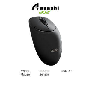 32c40c6c5e861fb7b66b2507284c94e5.jpeg Acer OMW316 Wired Mouse – Optical Sensor, 1200 DPI, 3-Button Design, 1.5M Cable Black / White