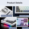 AULA F87 Gasket Mechanical Keyboard 87 Key RGB Tri-Mode Wired Bluetooth 2.4G Gasket Structure Hot-swap Gaming Keyboard