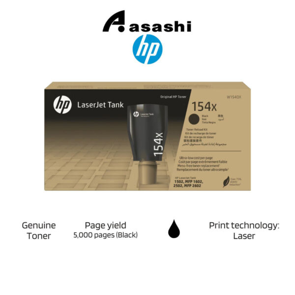 HP 154X Black LaserJet Tank Toner Reload Kit (5000 pages)