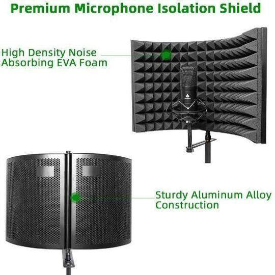 Maono AU-MIS50 2 Panel Microphone Shield for Panel Sound Absorbing Vocal Recording Dimention: 50*30*4.5CM Foam Thickness: 4CM
