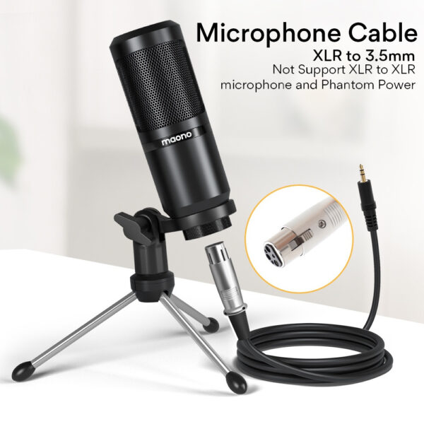 Maono HiFi Audio Microphone Cable XLR FEMALE TO 3.5MM TRS MALE – XLR Female to Mini Jack Aux Mic Cord for PM360TR/A03/A03T/PM325S/PM325T/BM800 (3.5 mm) XLR to TRS