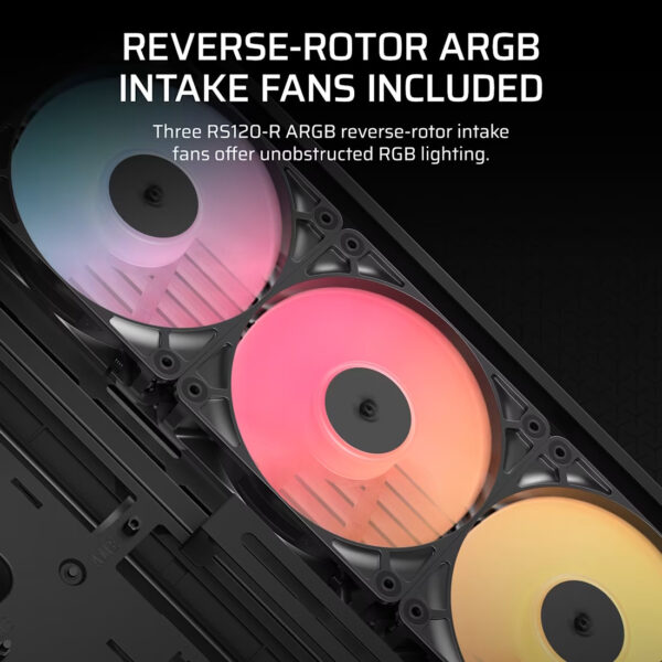 CORSAIR FRAME 4500X RS-R ARGB (Black/White) Panoramic Glass Mid-Tower PC Case (RS120R x3)