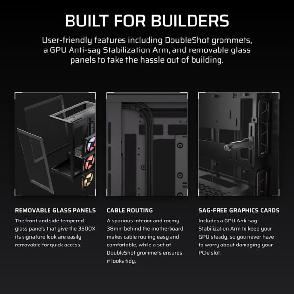 be165adc607b70d6086e0ad32a8dbadb.jpeg CORSAIR 3500X LX-R (Black/White) RGB iCUE LINK Mid-Tower PC Case (iCUE LINK LX120-R Reverse x3)