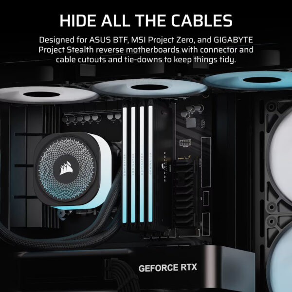 CORSAIR FRAME 4500X RS-R ARGB (Black/White) Panoramic Glass Mid-Tower PC Case (RS120R x3)