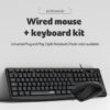 ACER EAK040 Wired Keyboard & Mouse Kit – English Version, Silent 3M Keypress, Anti-Skid Design, 1200 DPI, Durable UV Keycap Black / White