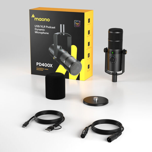 Maono PD400X USB/ XLR Professional Dynamic Microphone (1 yrs Limited Hardware Warranty)