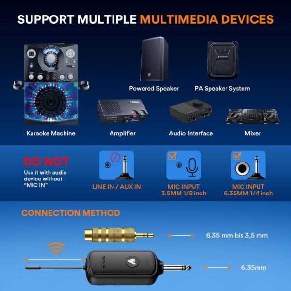 Maono WM7601 A1 Wireless Dynamic Mic (One to One) (1 yrs Limited Hardware Warranty)