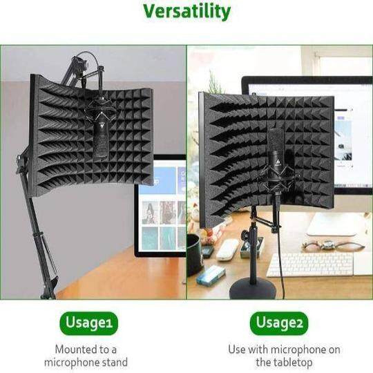 Maono AU-MIS50 2 Panel Microphone Shield for Panel Sound Absorbing Vocal Recording Dimention: 50*30*4.5CM Foam Thickness: 4CM