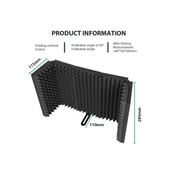 Maono AU-S05 5 Panel Microphone Shield for Panel Sound Absorbing Vocal Recording Dimension: 59*28*4.5CMFoam Thickness: 4CM