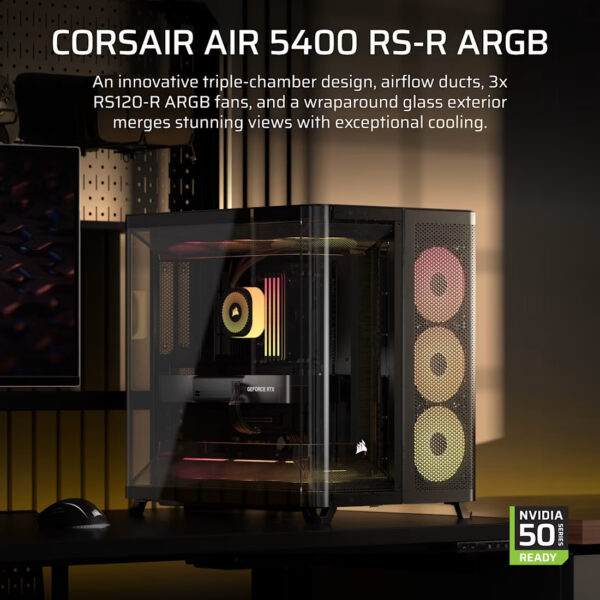 ee6a78dc0bfb203d5d64fe012508b71b.jpeg CORSAIR AIR 5400 RS-R ARGB (Black/White) Triple Chamber Mid-Tower PC Case (RS120R x3)