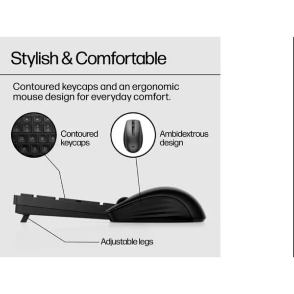 HP 650 Wireless Mouse and Keyboard Combo Low Profile Key, Programmable, Adjustable Tilt-1 Year Warranty 4R013AA 4R016AA