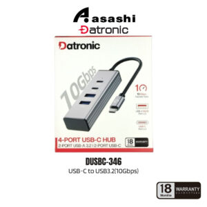 1a10a3b4463d7776f64e2780e5b5e359.jpeg Datronic DUSBC-346 USB-C to USB3.2(10Gbps) x 2 / USB-C(10Gbps) x2 HUB - 18Months Warranty
