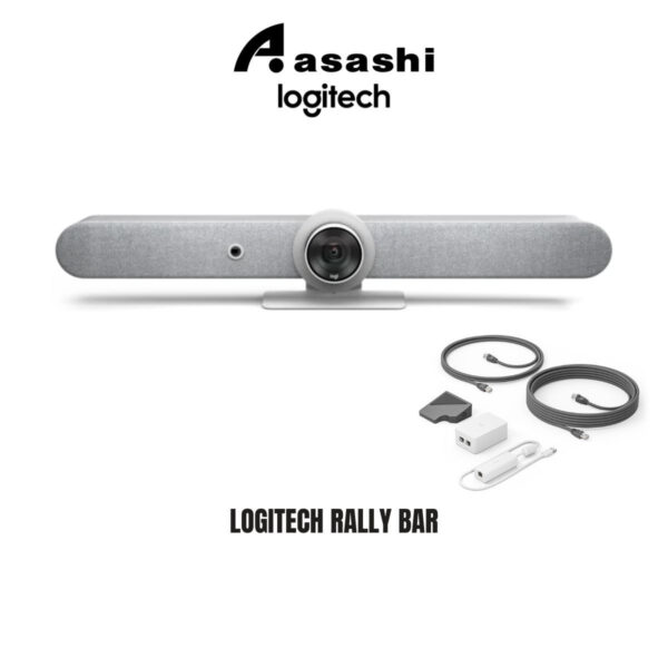 Logitech Rally Bar - White (960-001324) + Logitech TAP with Cat5e Kit 939-001950