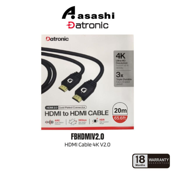 7095e1fbd2e2cbdb14abfe8c407f0b50.jpeg Datronic HDMI Cable 4K V2.0 Fabric Braided - 18Months Warranty