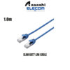 Elecom Slim CAT7 LAN Cable, 1.0m - Blue