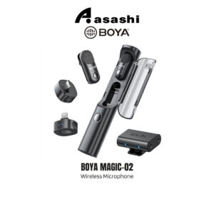 BOYA MAGIC-02 2.4GHz AI-Powered Transformable Wireless Microphone - (Combo version) with 2 TX+Type-C, RX+Lightning, RX+Camera, RX+Charging Case