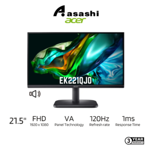 1c8a70c9a34133141dfc4482e26452ec.png Acer EK221QJ0 EK221Q J0 21.5" VA 120Hz Monitor (VGA/ HDMI) Build-in SPK