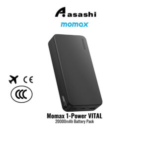 7565b10e964495c3e9a5ab361620a71f.jpeg (3C Certified) Momax 1-Power VITAL 20000mAh Battery Pack - Black
