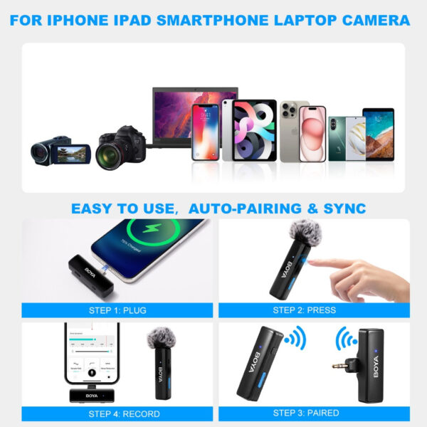 BOYA LINK A2 All-in-one Design Wireless Microphone System