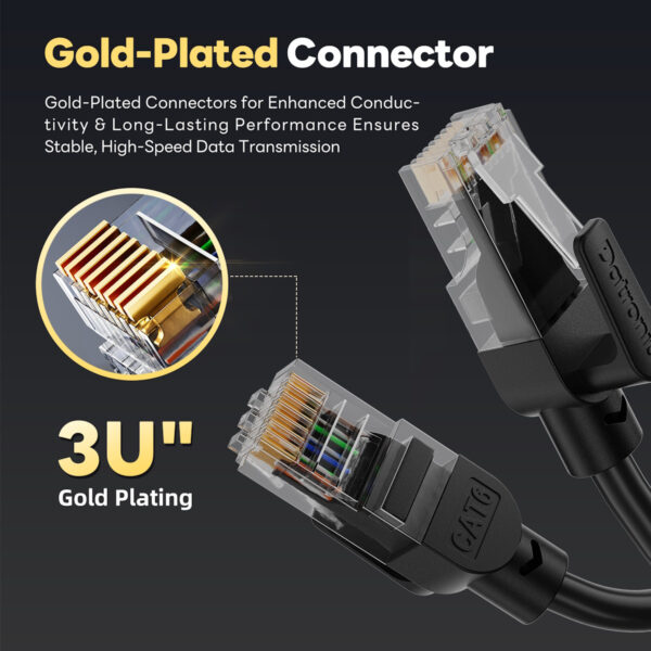 Datronic CAT6 LAN Cable Ethernet High Speed RJ45 Gigabit 1Gbps Gold Plate Network Cable