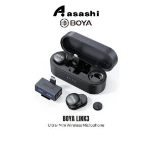 BOYA LINK3-01 / BOYALINK 3 2.4GHz 3in1 Ultra-Mini Wireless Microphone 2TX+1RX+L-ning+TypeC+3.5mm TRS Adapter+CC