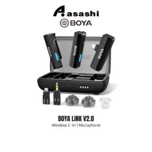 BOYA LINK V2.0 A1 Wireless 3 -in 1 Microphone - Without Charging Case - BOYA LINK V2.0 Wireless Microphone for I4h0n3 & Type-C Smartphones & DSLRs