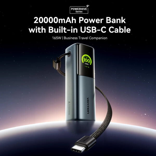 017a67b14d48348e2012ba7104e609a7.jpeg (3C Certified) Vention 20000mAh 165W PD PPS Power Bank with Built-in USB-C Digital Display - 2Y Warranty