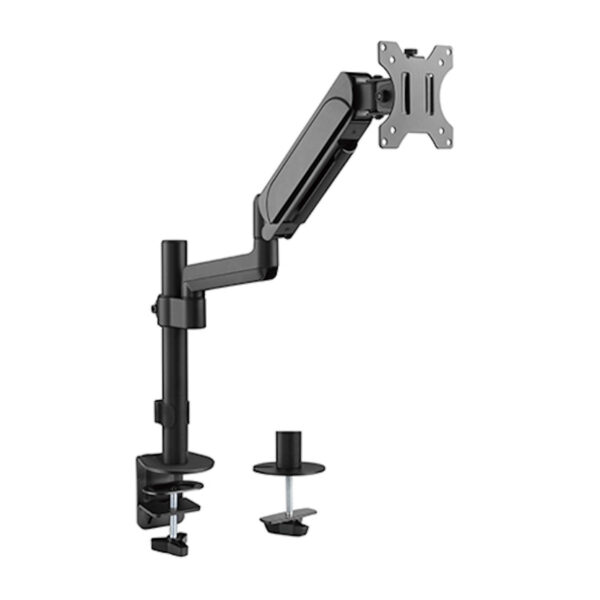 Brateck LDT48-C012 Single Monitor Pole-Mounted Gas Spring Monitor Arm 17"-32", Max 9kg, Tilt +-35°, Swivel +-90°, Rotation +-180°