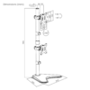 Brateck LDT12-T02V 13" - 32" Dual Monitor Vertical Desk Stand