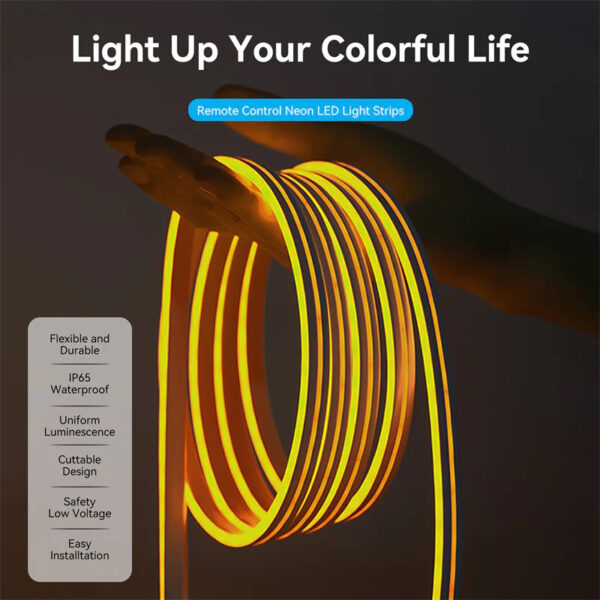 Vention Silicone Neon LED Strip Lights with IR Remote and USB 5V Power Supply