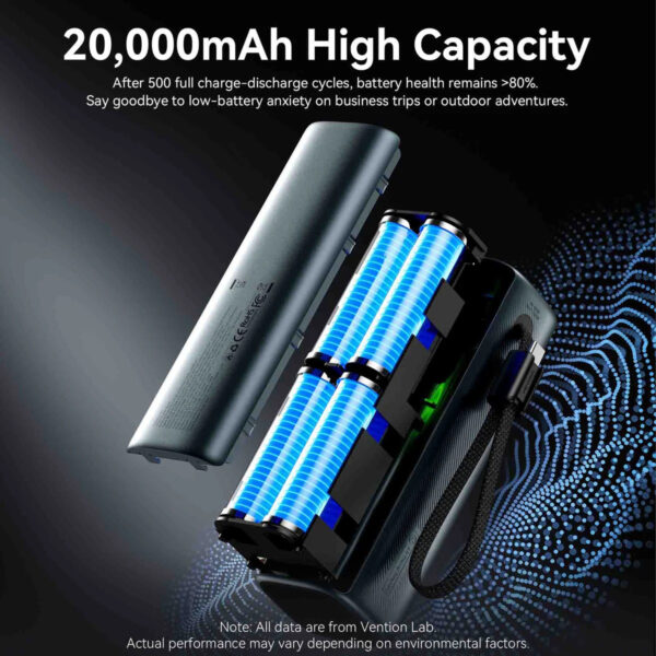 0c260853a8a320cec7717629a68f8920.jpeg (3C Certified) Vention 20000mAh 165W PD PPS Power Bank with Built-in USB-C Digital Display - 2Y Warranty